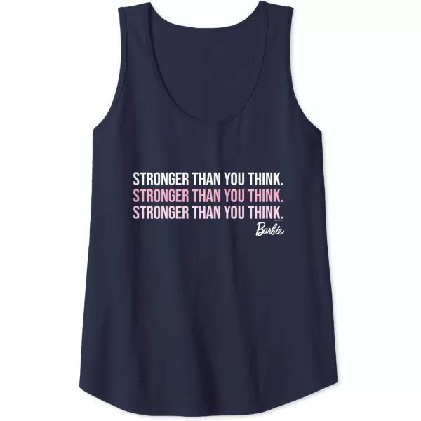 Barbie Stronger Than You Think Tank TopNavy Blue