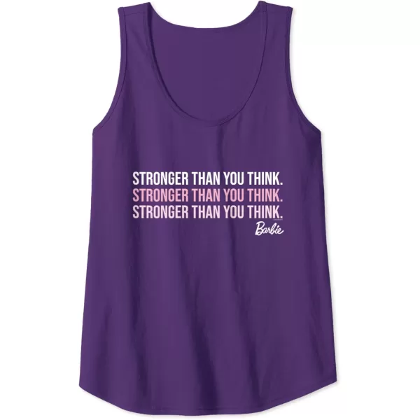 Barbie Stronger Than You Think Tank TopPurple