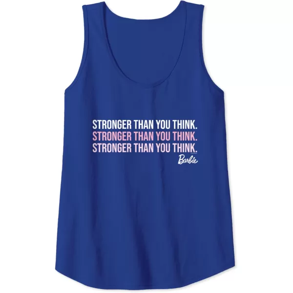 Barbie Stronger Than You Think Tank TopRoyal Blue