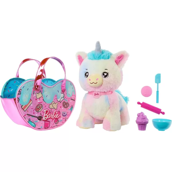 Barbie Stuffed Animals Unicorn Toys Plush Unicorn with DessertThemed Purse Playset and 5 Accessories Chef Pet AdventureBarbie Stuffed Animals Unicorn Toys Plush Unicorn with DessertThemed Purse Playset and 5 Accessories Chef Pet Adventure