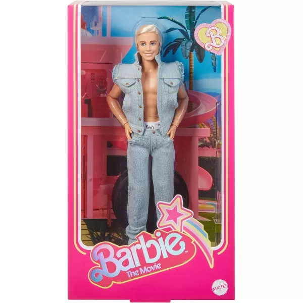 Barbie The Movie Collectible Ken Doll Wearing AllDenim Matching Set with Original Ken Signature UnderwearBarbie The Movie Collectible Ken Doll Wearing AllDenim Matching Set with Original Ken Signature Underwear