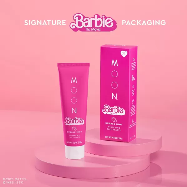 Barbie The Movie x MOON Bubble Mint Whitening Stain Removal Toothpaste FluorideFree Bubble Gum Pink for Kids and AdultsBarbie The Movie x MOON Bubble Mint Whitening Stain Removal Toothpaste FluorideFree Bubble Gum Pink for Kids and Adults