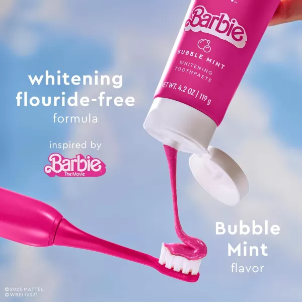 Barbie The Movie x MOON Bubble Mint Whitening Stain Removal Toothpaste FluorideFree Bubble Gum Pink for Kids and AdultsBarbie The Movie x MOON Bubble Mint Whitening Stain Removal Toothpaste FluorideFree Bubble Gum Pink for Kids and Adults