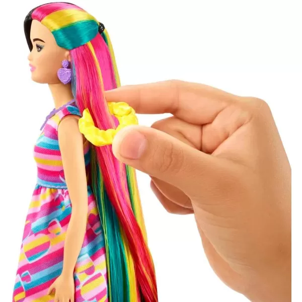 Barbie Totally Hair Doll StarThemed with 85Inch Fantasy Hair amp 15 Styling Accessories 8 with ColorChange FeatureHeart