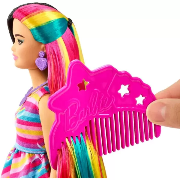 Barbie Totally Hair Doll StarThemed with 85Inch Fantasy Hair amp 15 Styling Accessories 8 with ColorChange FeatureHeart