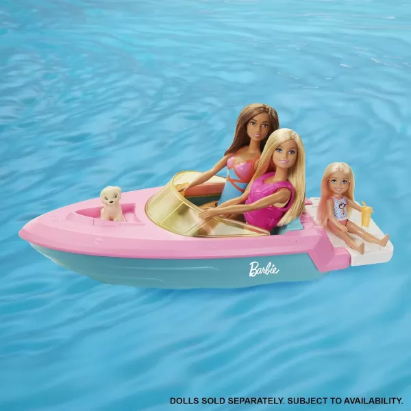 Barbie Toy Boat with Pet Puppy Life Vest and Beverage Accessories Fits 3 Dolls and Floats in WaterBarbie Toy Boat with Pet Puppy Life Vest and Beverage Accessories Fits 3 Dolls and Floats in Water