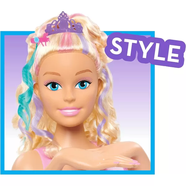 Barbie Unicorn Party 26piece Deluxe Styling Head Blonde Hair Pretend Play Kids Toys for Ages 5 Up by Just PlayBarbie Unicorn Party 26piece Deluxe Styling Head Blonde Hair Pretend Play Kids Toys for Ages 5 Up by Just Play