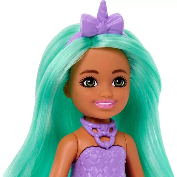 Barbie UnicornInspired Chelsea Doll with Green Hair Unicorn Toys Horn Headband and Detachable TailGreen Hair Unicorn