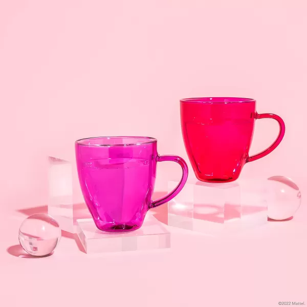 Dragon Glassware x Barbie Espresso Cups Barbie Dreamhouse Collection Pink and Magenta Glasses Double Wall Insulated Coffee Cups Keeps Beverages Hot or Cold Longer 6 oz Capacity Set of 22 Count Pack of 1 Barbie