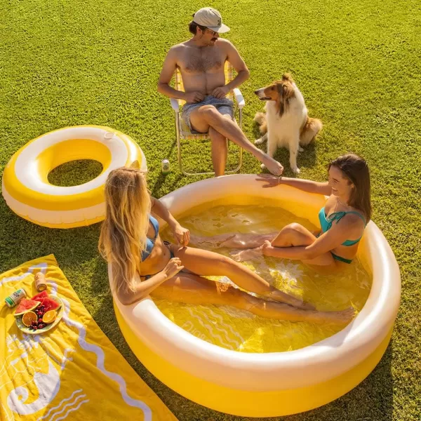 FUNBOY amp Malibu Barbie Luxury Inflatable Summer Dream Kiddie Pool Perfect For A Summer Pool Party MediumMellow Yellow