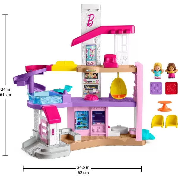 FisherPrice Little People Barbie Toddler Toy Little Dreamhouse Playset With Music Lights Sounds amp 7 Pieces For Ages 18 MonthsStandard Packaging