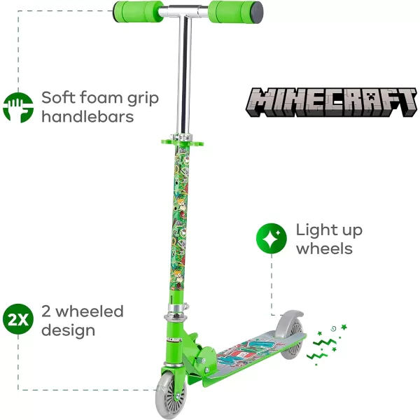 Folding Scooter for Kids  Easy amp Portable FoldNCarry Design UltraLightweight Comfortable amp Safe Durable amp Easy to RideMinecraft Green