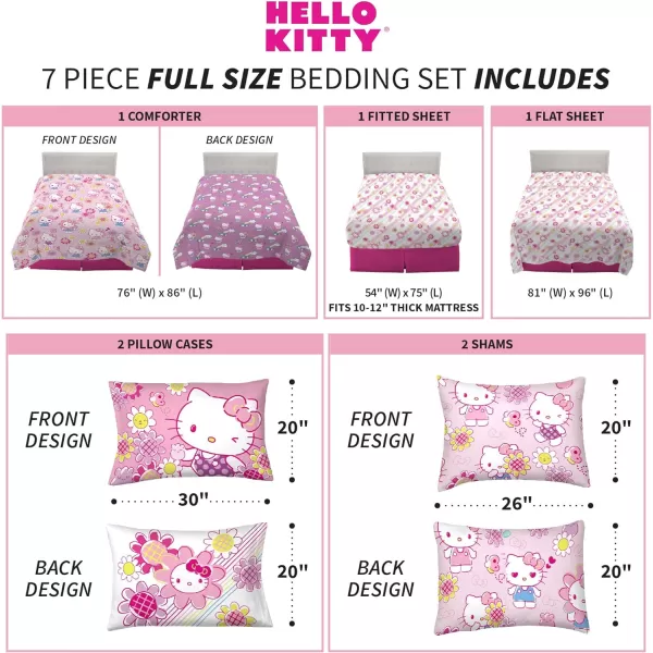 Franco Barbie Barbiecore Bedding Super Soft Comforter and Sheet Set with Sham 5 Piece Twin Size College Dorm Essentials Official Licensed ProductHello Kitty 7 Piece Full Size
