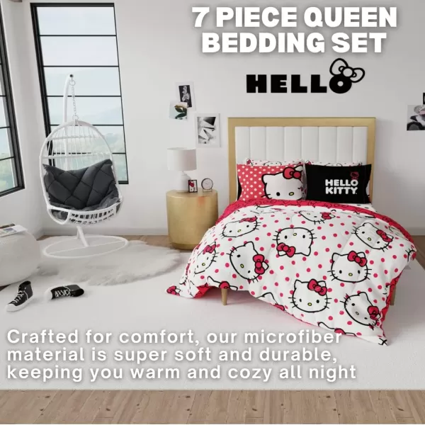 Franco Barbie Barbiecore Bedding Super Soft Comforter and Sheet Set with Sham 5 Piece Twin Size College Dorm Essentials Official Licensed ProductHello Kitty 7 Piece Queen Size