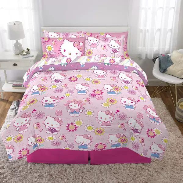 Franco Barbie Barbiecore Bedding Super Soft Comforter and Sheet Set with Sham 5 Piece Twin Size College Dorm Essentials Official Licensed ProductHello Kitty 7 Piece Full Size