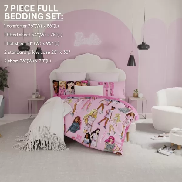 Franco Barbie Barbiecore Bedding Super Soft Comforter and Sheet Set with Sham 7 Piece Full Size Official Licensed ProductFranco Barbie Barbiecore Bedding Super Soft Comforter and Sheet Set with Sham 7 Piece Full Size Official Licensed Product