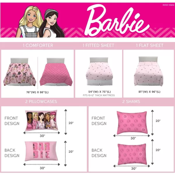 Franco Barbie Barbiecore Bedding Super Soft Comforter and Sheet Set with Sham 7 Piece Full Size Official Licensed ProductFranco Barbie Barbiecore Bedding Super Soft Comforter and Sheet Set with Sham 7 Piece Full Size Official Licensed Product
