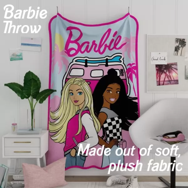 Franco Collectibles Barbie Movie Bedding Super Soft Plush Luxury Faux Fur Throw 50 in x 60 in Official Licensed ProductMulticolour