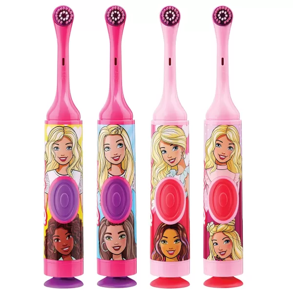 GUM Barbie Kids Power Electric Toothbrush with Suction Cup Base for Home or Travel Oral Health and Dental Plaque Removal Ages 3 Pack of All 44 Count Pack of 1