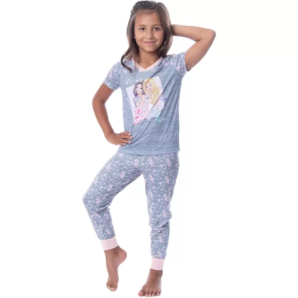 INTIMO Barbie Girls Unicorn Barbie Skipper Shirt And Pants Jogger Pajama SetGrey