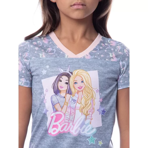 INTIMO Barbie Girls Unicorn Barbie Skipper Shirt And Pants Jogger Pajama SetGrey