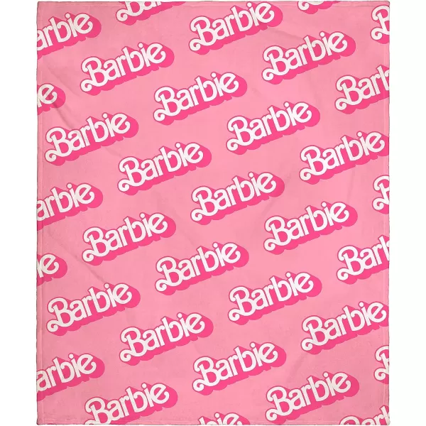 INTIMO Mattel Barbie Logo On Repeat Soft Cuddly Plush Fleece Throw Blanket Wall ScrollINTIMO Mattel Barbie Logo On Repeat Soft Cuddly Plush Fleece Throw Blanket Wall Scroll