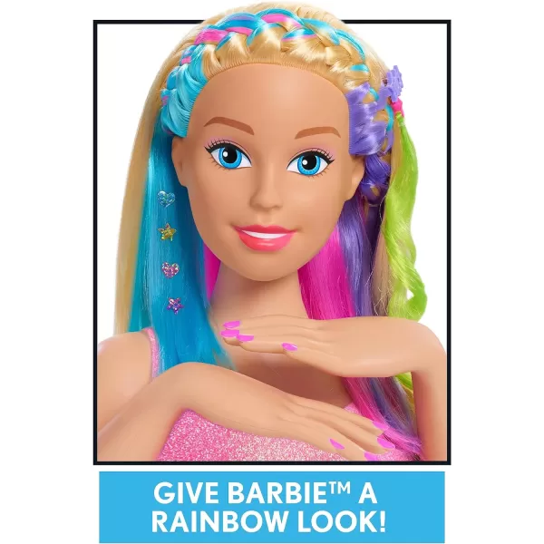 Just Play Barbie Rainbow Sparkle Deluxe Styling Head Blonde Hair Kids Toys for Ages 3 Up by Just PlayMulticolor