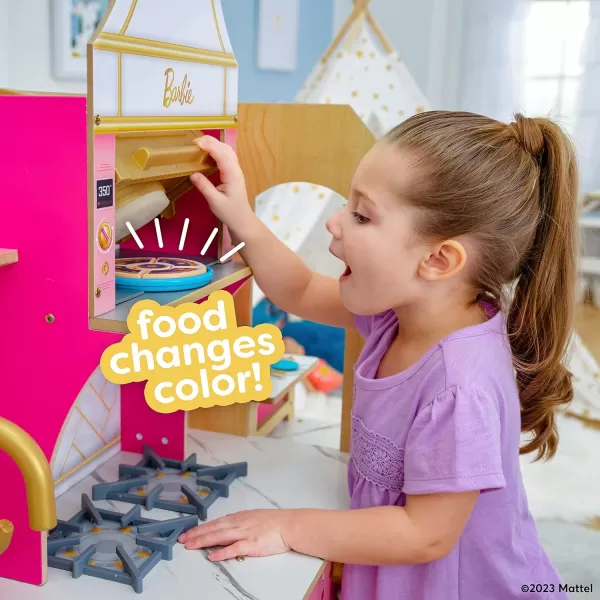 KidKraft Cook with Barbie Wooden Play Kitchen with Lights Sounds WaterReveal Food and 30 AccessoriesKidKraft Cook with Barbie Wooden Play Kitchen with Lights Sounds WaterReveal Food and 30 Accessories