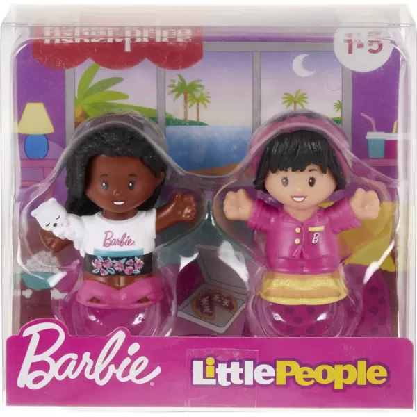 Little People Barbie Toddler Toys Party Figure Pack 2 Characters for Pretend Play Ages 18 MonthsSleepover