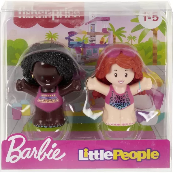 Little People Barbie Toddler Toys Party Figure Pack 2 Characters for Pretend Play Ages 18 MonthsSwimming