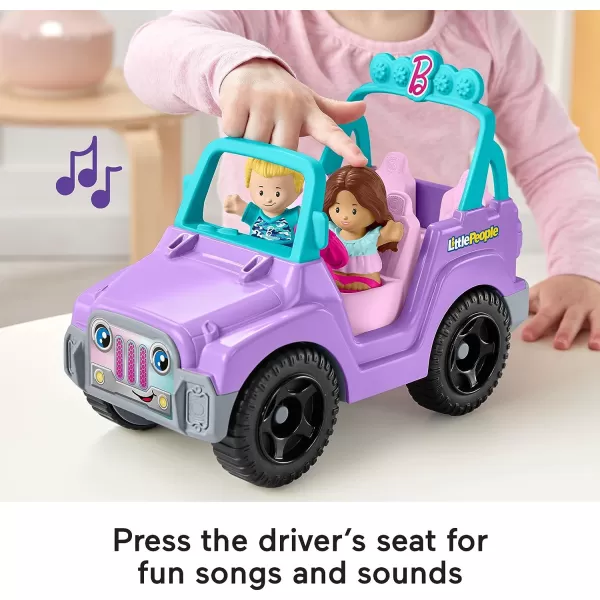 Little People Barbie Toy Car Beach Cruiser with Music Sounds and 2 Figures for Pretend Play Ages 18 MonthsLittle People Barbie Toy Car Beach Cruiser with Music Sounds and 2 Figures for Pretend Play Ages 18 Months