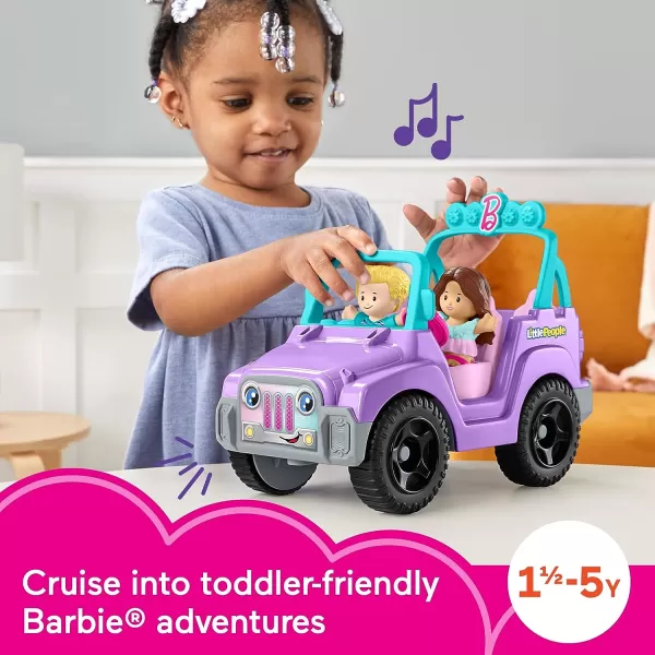 Little People Barbie Toy Car Beach Cruiser with Music Sounds and 2 Figures for Pretend Play Ages 18 MonthsLittle People Barbie Toy Car Beach Cruiser with Music Sounds and 2 Figures for Pretend Play Ages 18 Months