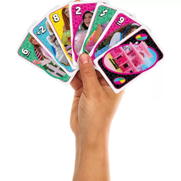 Mattel Games UNO Barbie The Movie Card Game Inspired by the Movie for Family Night Game Night Travel Camping and PartyMattel Games UNO Barbie The Movie Card Game Inspired by the Movie for Family Night Game Night Travel Camping and Party