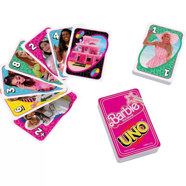 Mattel Games UNO Barbie The Movie Card Game Inspired by the Movie for Family Night Game Night Travel Camping and PartyMattel Games UNO Barbie The Movie Card Game Inspired by the Movie for Family Night Game Night Travel Camping and Party