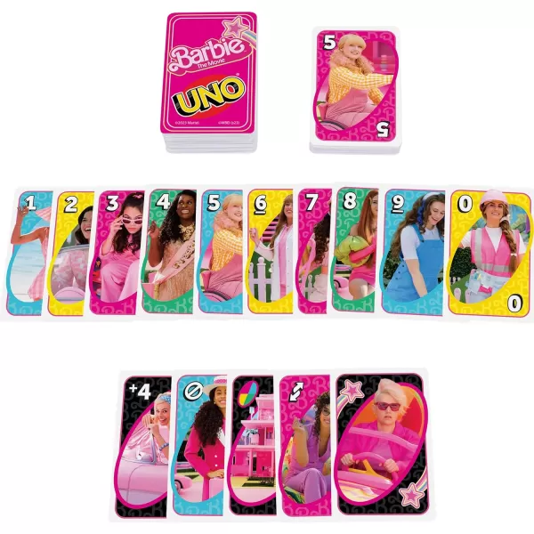 Mattel Games UNO Barbie The Movie Card Game Inspired by the Movie for Family Night Game Night Travel Camping and PartyMattel Games UNO Barbie The Movie Card Game Inspired by the Movie for Family Night Game Night Travel Camping and Party