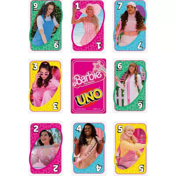 Mattel Games UNO Barbie The Movie Card Game Inspired by the Movie for Family Night Game Night Travel Camping and PartyMattel Games UNO Barbie The Movie Card Game Inspired by the Movie for Family Night Game Night Travel Camping and Party