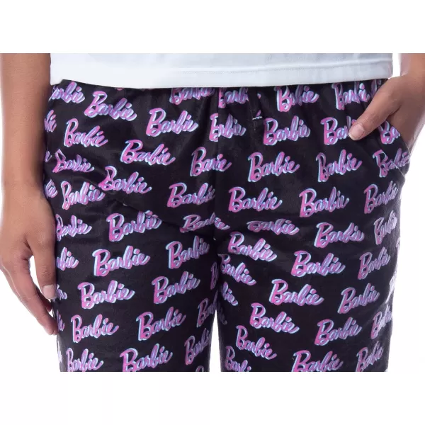 Mattel Womens Barbie Logo All Over Print Loungewear Sleep Pajama PantsMattel Womens Barbie Logo All Over Print Loungewear Sleep Pajama Pants