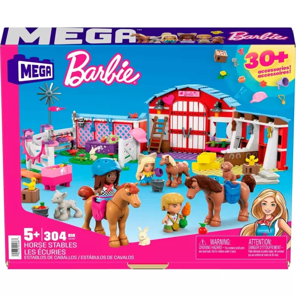 Mega Barbie Pets Horse Toy Building Set with 3 MicroDolls and Accessories 9 Pets EasytoBuild Horse Stables PlaysetMega Barbie Pets Horse Toy Building Set with 3 MicroDolls and Accessories 9 Pets EasytoBuild Horse Stables Playset