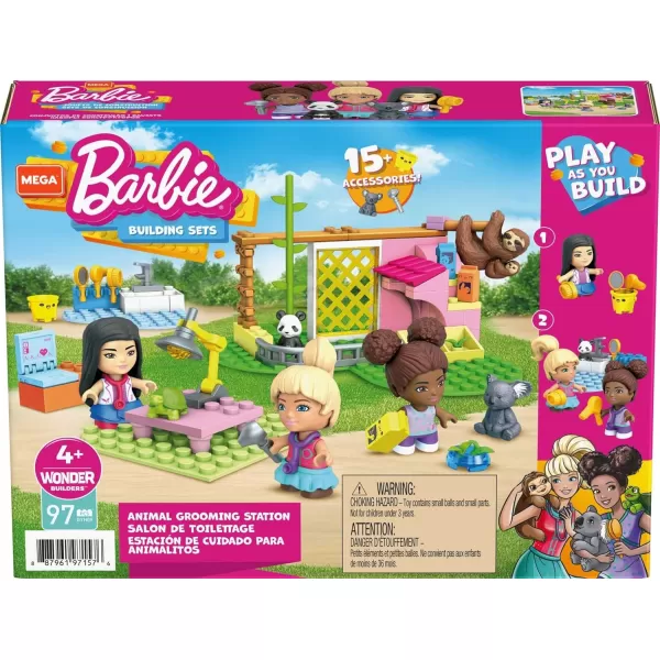 Mega Barbie Toy Building Set Farmers Market with 3 Barbie MicroDolls 4 Barbie Pets and Accessories Easy to Build Set for Ages 4 and UpBarbie Animal Care