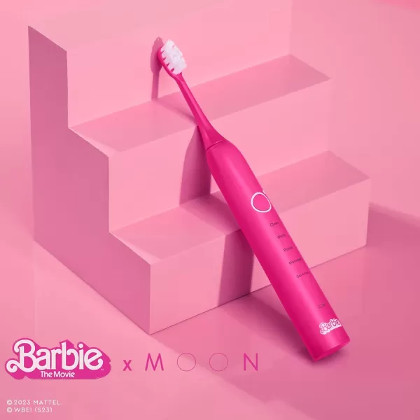 Moon Barbie The Movie x Pink Sonic Electric Toothbrush for Adults 5 Smart Modes to Clean Whiten Massage and Polish Teeth Rechargeable with Travel CasePink