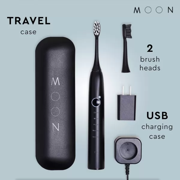 Moon Barbie The Movie x Pink Sonic Electric Toothbrush for Adults 5 Smart Modes to Clean Whiten Massage and Polish Teeth Rechargeable with Travel CaseBlack