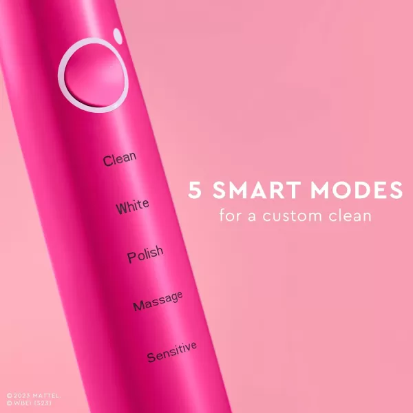 Moon Barbie The Movie x Pink Sonic Electric Toothbrush for Adults 5 Smart Modes to Clean Whiten Massage and Polish Teeth Rechargeable with Travel CasePink