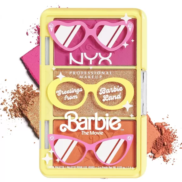 NYX PROFESSIONAL MAKEUP BARBIE Mini Cheek Palette  Greeting From BARBIE LandNYX PROFESSIONAL MAKEUP BARBIE Mini Cheek Palette  Greeting From BARBIE Land