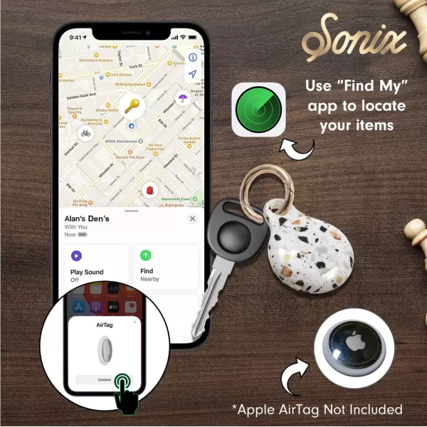 Sonix Cases for Apple AirTags with Keychain Barbie  IconicConfetti Terrazzo