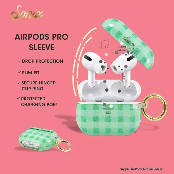 Sonix x Barbie Hard AirPods Pro Case with Keychain for AirPods Pro Palm ParadiseMinty Gingham