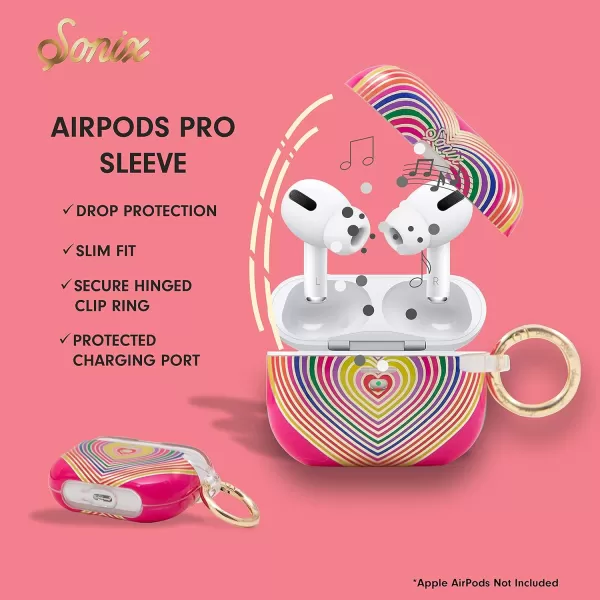 Sonix x Barbie Hard AirPods Pro Case with Keychain for AirPods Pro Palm ParadiseRainbow Hearts