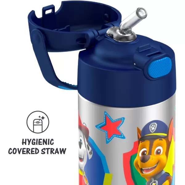 THERMOS FUNTAINER 12 Ounce Stainless Steel Vacuum Insulated Kids Straw Bottle BarbieBlue Paw Patrol 12 Ounce Licensed Characters