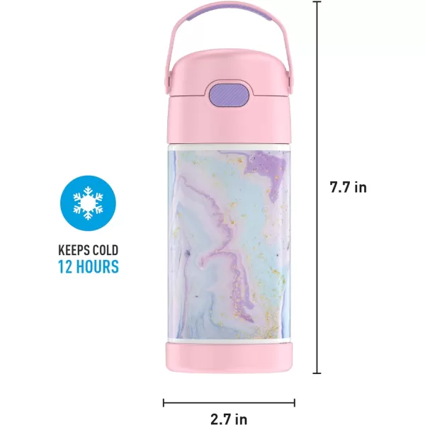 THERMOS FUNTAINER 12 Ounce Stainless Steel Vacuum Insulated Kids Straw Bottle BarbieDreamy 12 Ounce Decorated