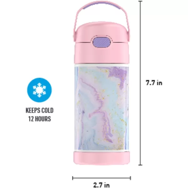 THERMOS FUNTAINER 12 Ounce Stainless Steel Vacuum Insulated Kids Straw Bottle BarbieDreamy 12 Ounce Decorated