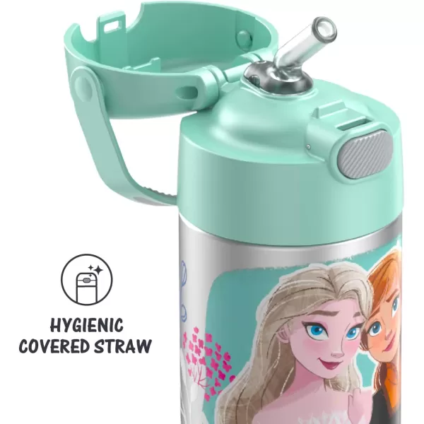 THERMOS FUNTAINER 12 Ounce Stainless Steel Vacuum Insulated Kids Straw Bottle BarbieFrozen 2 12 Ounce Licensed Characters